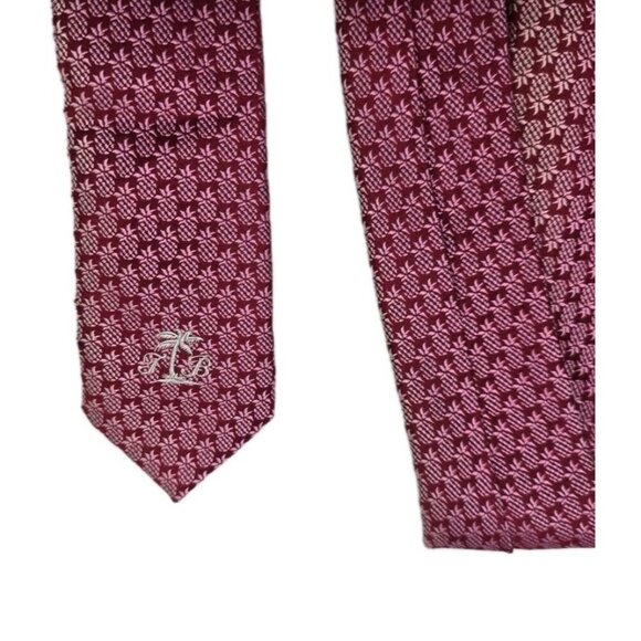 Tommy Bahama Pink Pineapple All Over Print Hand Sewn 100% Silk Men's Tie Necktie - Picture 5 of 8